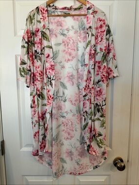 Show Me Your MuMu Pink & Green Floral Kimono